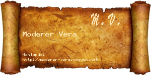 Moderer Vera névjegykártya